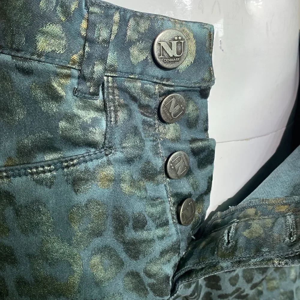 NÜ Denmark Offside Zip Metallic Leopard Print Jean - Picture 8 of 14